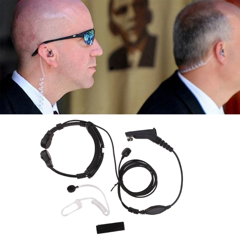 

WalkieTalkie Earpiece with Finger PTT Mic Throat Headset for XPR6000 XPR6500 XPR6550 XPR7000 XPR7550 XiR P8200