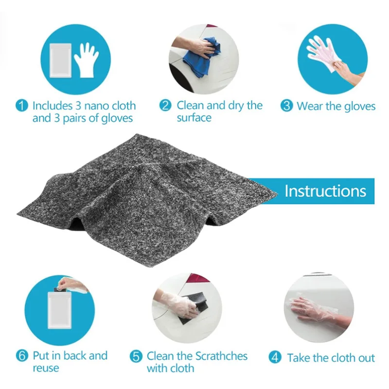 자동차 표면 수리를 위한 긁힘 제거 천의 5/10PCS 빠른 수리 연마 청소 천