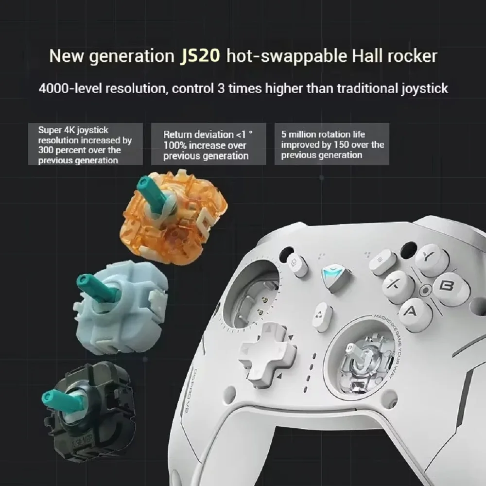 메카닉 홀 핫 스왑 조이스틱 JS20용 TMR 2개, G6pro G5pro V2 게임 컨트롤러 Jh20 호환 다중 촉각 옵션