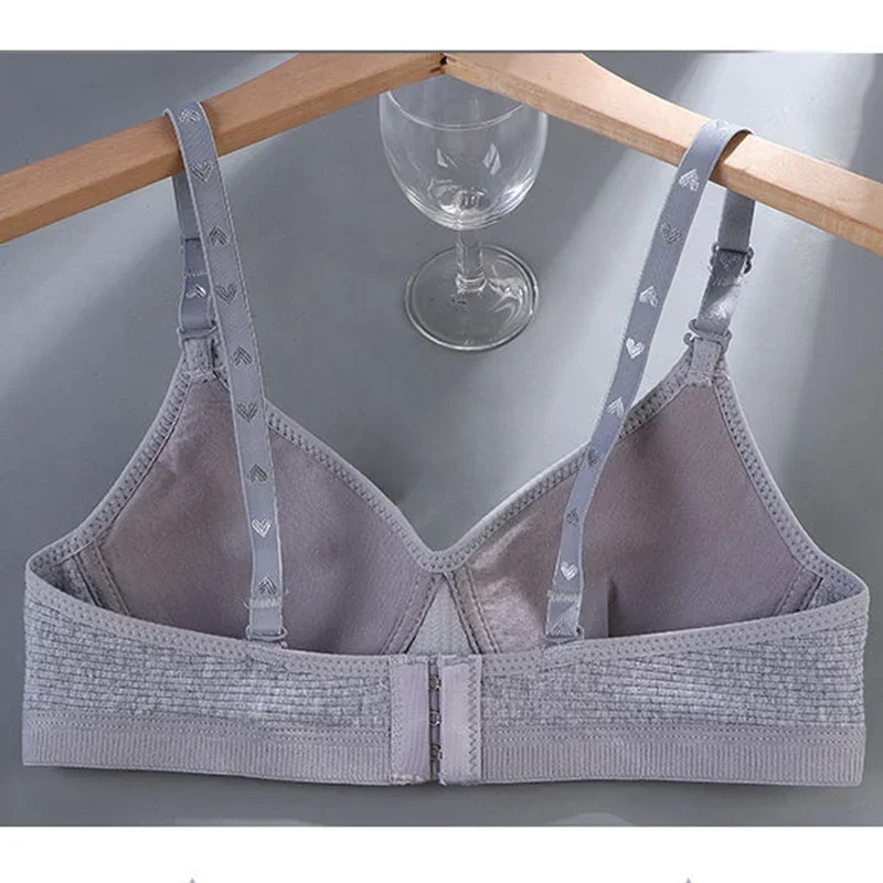 Cotton Women's AB cup Bra Underwear Wireless Gathering Comfortable V-Bra Women's Upward Push Underwear 5