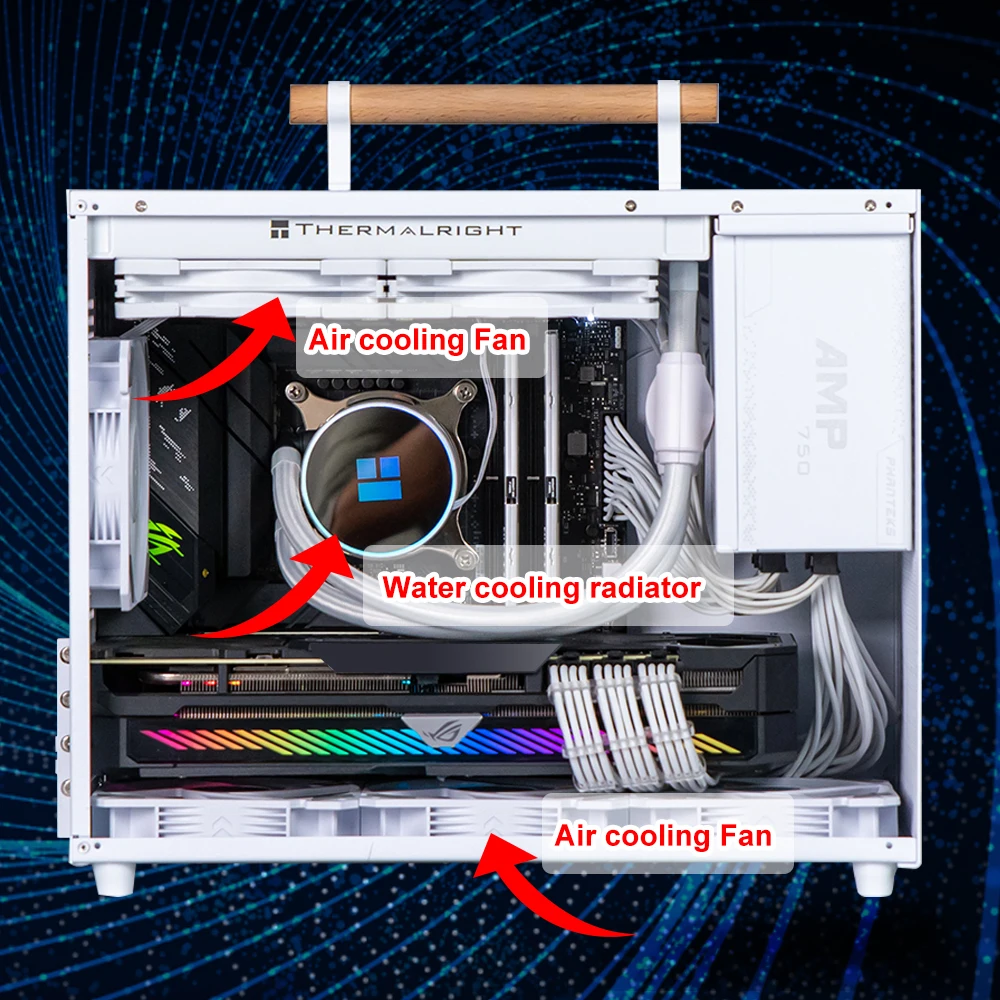 Portable Computer Case Cold Roll Shell PC Gaming Case Desktop PC 360mm Graphics Card ITX MATX Motherboard ATX Power Supply
