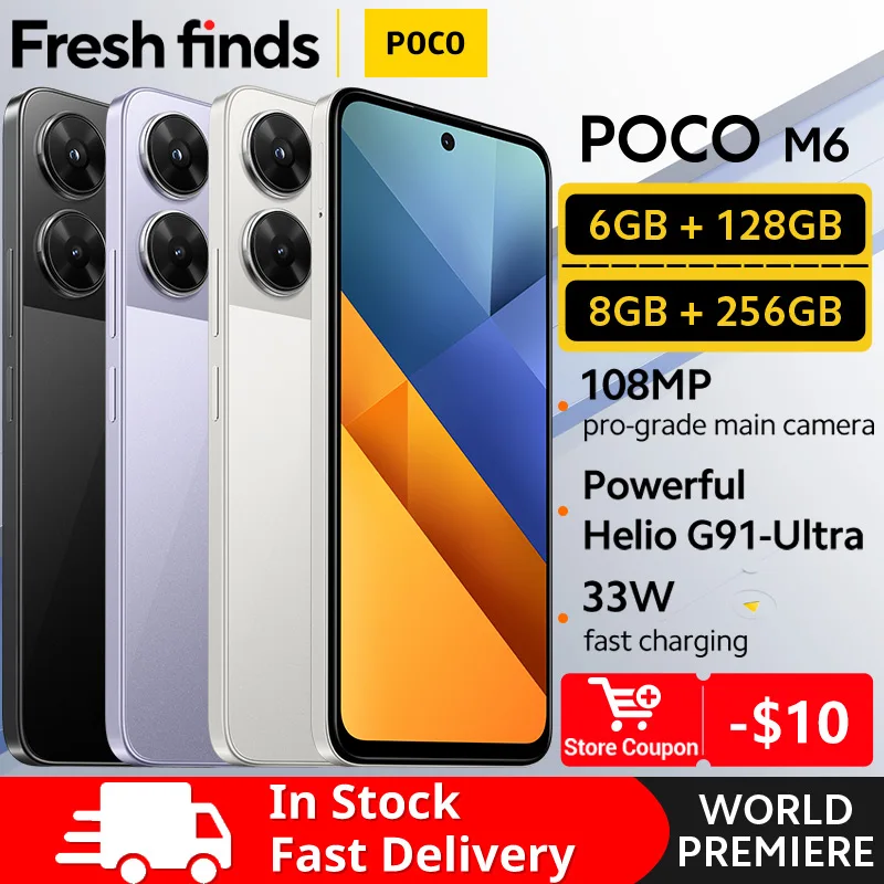 POCO M6 ra mắt: Màn hình 90Hz, chip Helio G91 Ultra, camera kép 108MP