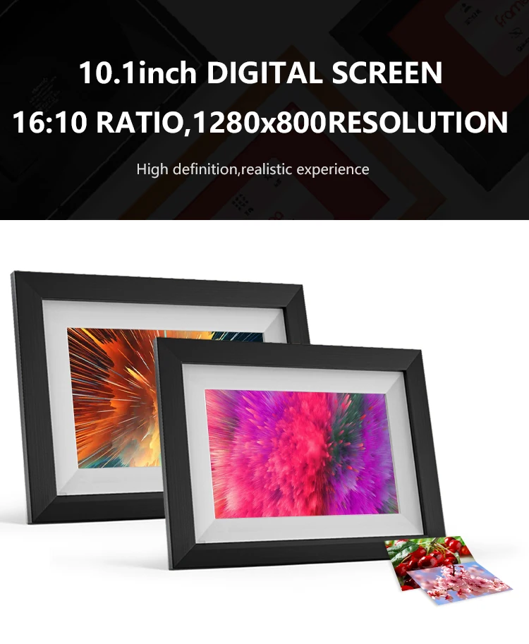 Cadre Photo Numérique Frameo 10.1'' WiFi - Écran Tactile HD 32Go - Partage Photos à Distance