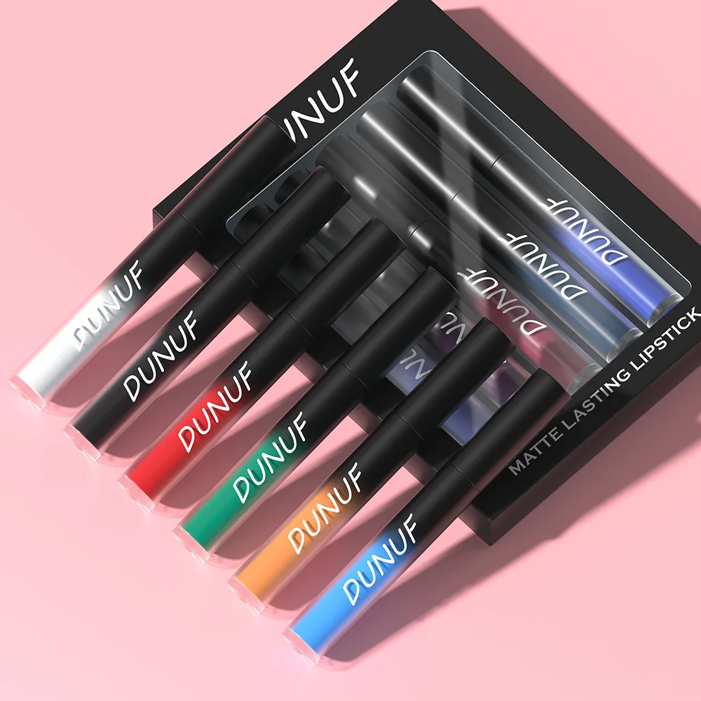5pcs Matte Lipstick Set Waterproof Sexy Green Purple Blue
