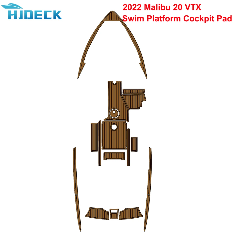 

2022 г., Malibu 20 VTX, платформа для плавания, Крышка кабины, аксессуары, напольный коврик из EVA пены, тикового цвета, настраиваемый коврик