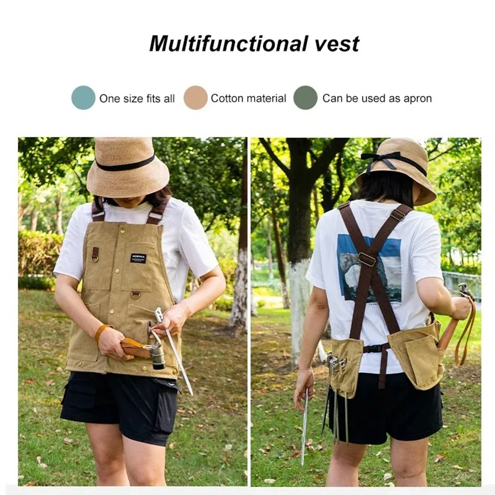 Outdoor Vest BBQ Work Apron Camping Men Women's Leisure Multi-Functional Apron Fishing Vest Coat Equipment Durable Tool Pocket