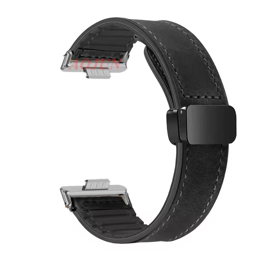 Premium Leather Silicone Magnetic Sports Bracelet - Universal Fit Strap