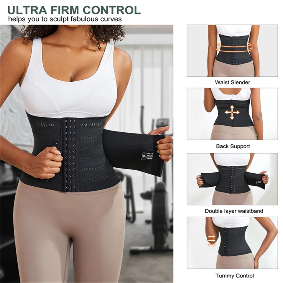 Wechery Damen Formende Korsetts Körperformer Bauchkontrolle Shapewear mit Netzbelüftung Taillentrainer – Detail 4