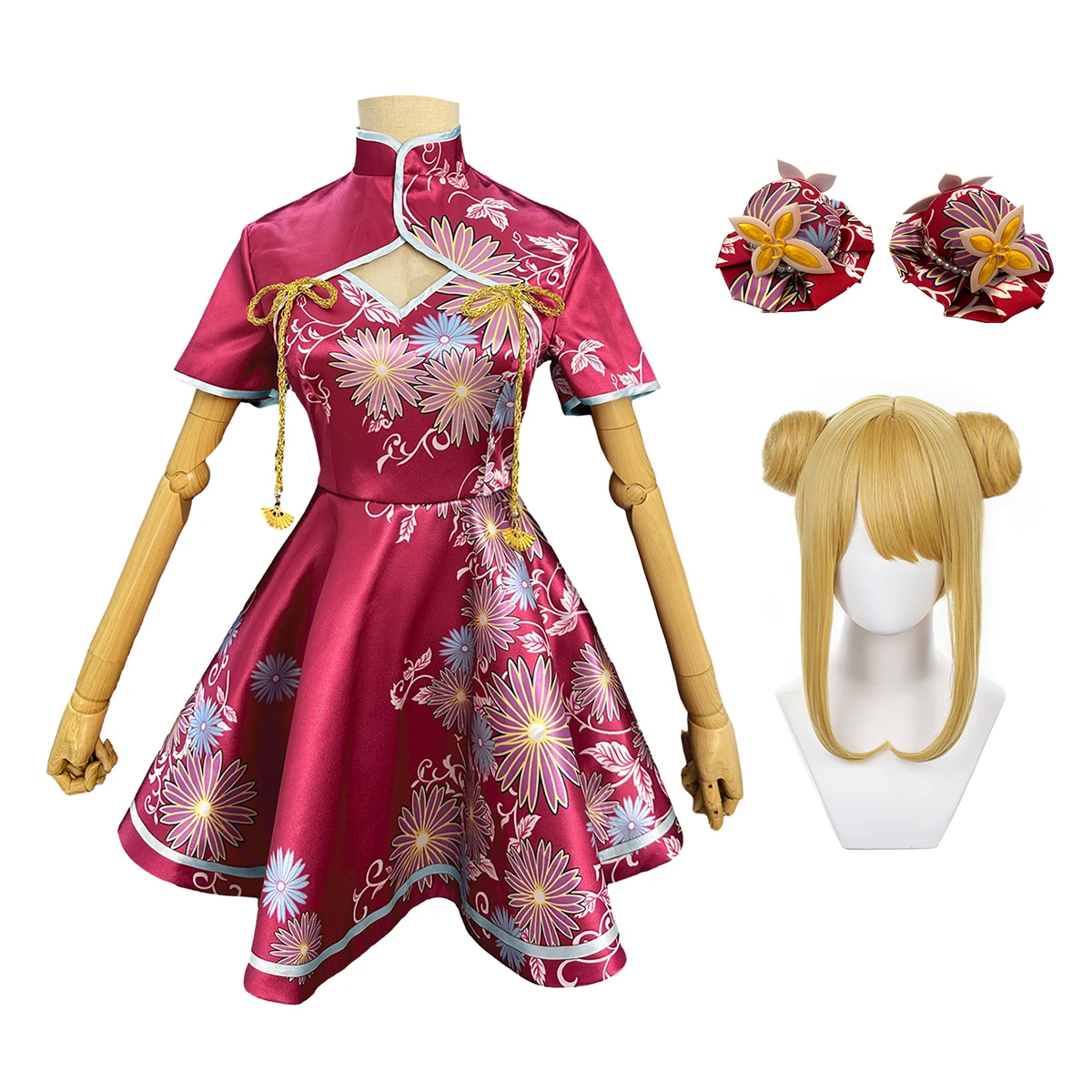 

OSHI NO KO Anime Ruby Hoshino Cosplay China Costume Cheongsam Cute Dress Hair Accessory Party Gift Halloween Christmas