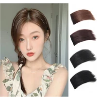 Extension capillaire synthétique courte et lisse, 10cm, doublure de cheveux Invisible, couverture latérale supérieure, postiche pour femmes 1