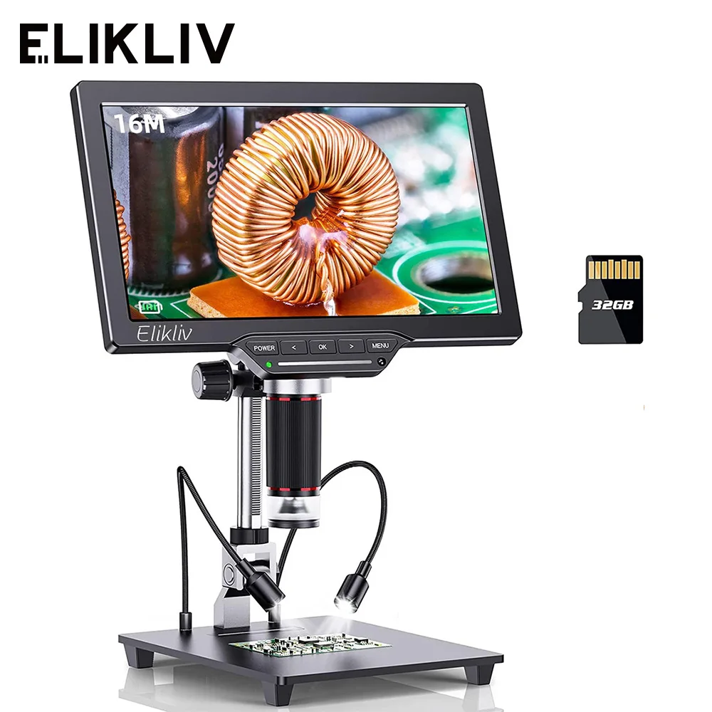 

Цифровой микроскоп Elikliv EDM202, 10,1 дюйма, HDMI, 16 МП, 32 ГБ