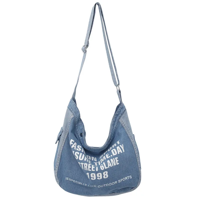   Jeans Shoulder bag City Nylon22【送料込】 Letter Print Denim Shoulder Bags For Women New Shopper Bag