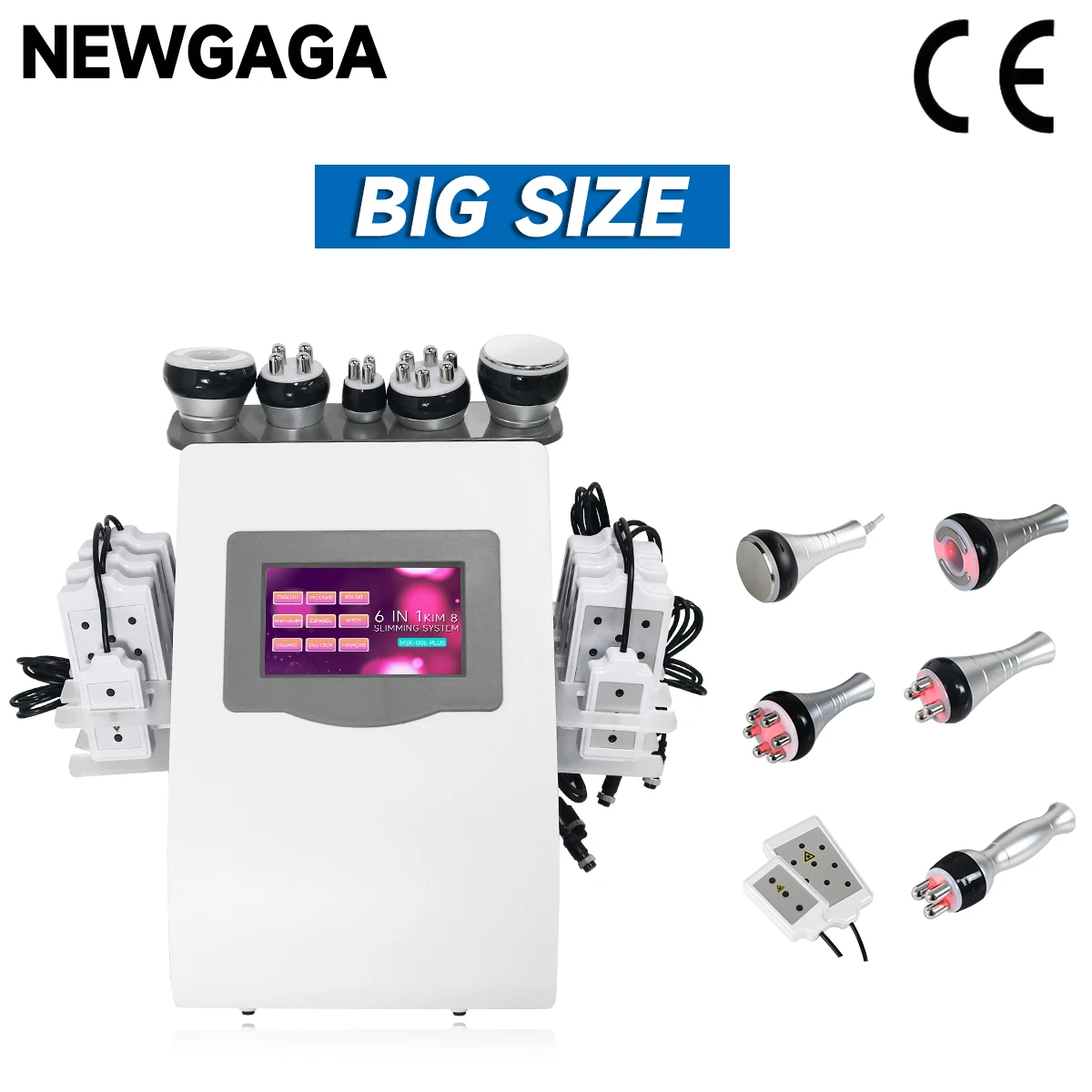 NEWGAGA Home Use 6 in 1 40K Ultrasonic Cavitation Body Shaping Slimming Massage Fat Burner Machine Anti-cellulite Beauty Device