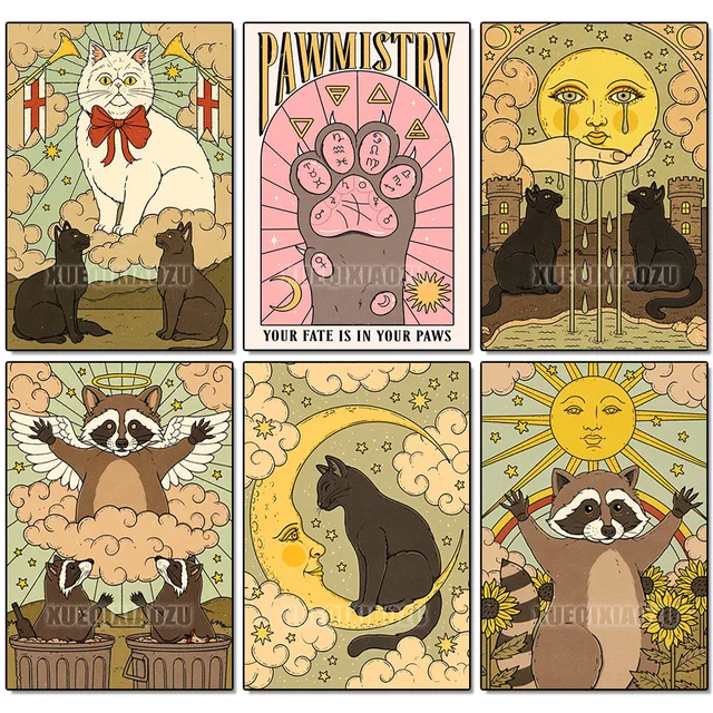 Raccoon Cat 5D Diamond Painting Kits 1