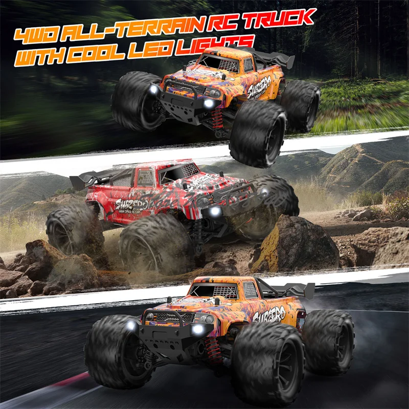 50KM/H Off Road High-Speed Remote Control Truck Vehicle 1:16 Scale 2.4G 4WD Waterproof All Terrain Drift RC Truck Car Model Toy 3