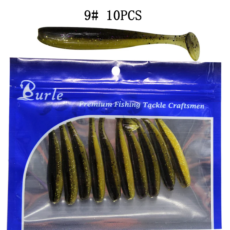10 teile/los Weiche Köder Silikon Köder 5,5/6,3/7/9/12 cm Waren Für Angeln Meer angeln Pva Swimbait Wobbler Künstliche Tackle – Detail 12