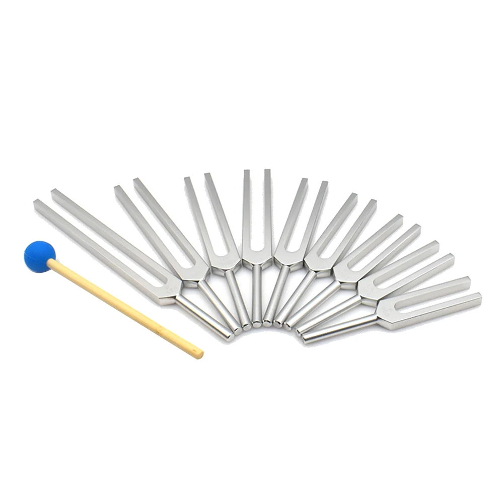 

Tuning Fork Set - 9 Tuning Forks for Healing Chakra,Sound Therapy,Keep Body,Mind and Spirit in Perfect Harmony- Silver