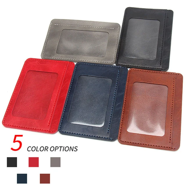 Porte-cartes en cuir multi-cartes pour homme, étui pour 5 cartes, tour de  cou, bureau, luxe, crédit, carte d'identité bancaire - AliExpress