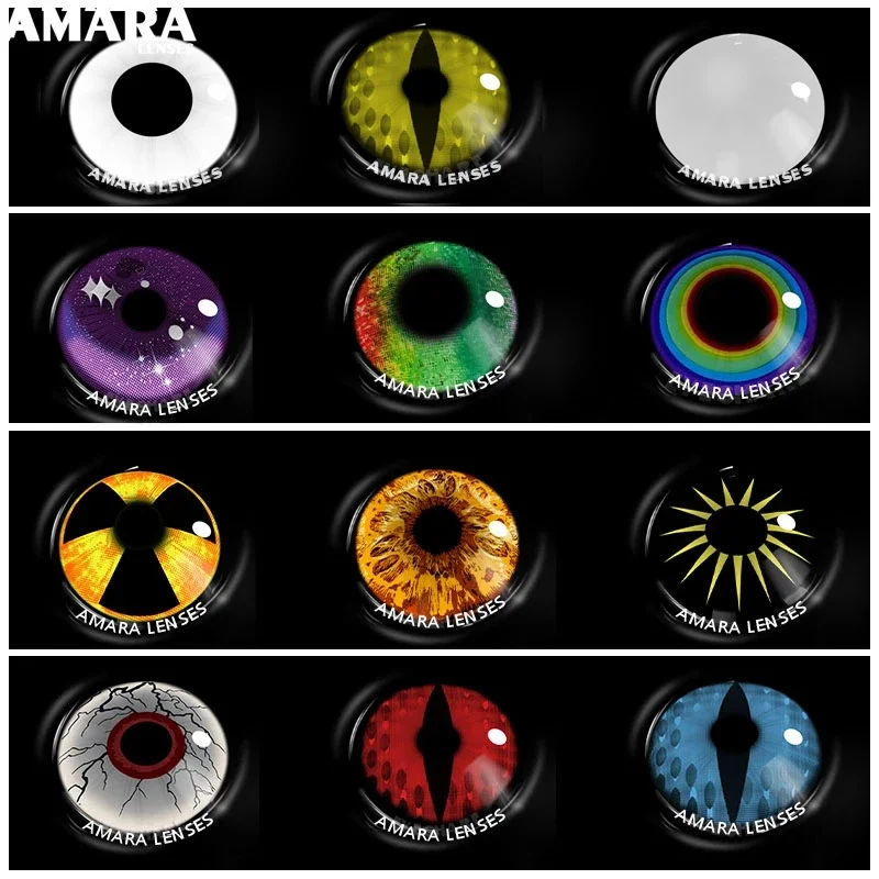 Halloween Color Contacts Lenses Anime Cosplay Makeup Crazy Blue Black Red Lenses Contacts Colored Halloween Color Contact Lens