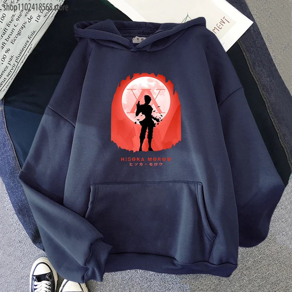 

Anime Hunter X Hunter Hoodies HIROKA MOROW Sweatshirts for Men Women Clothes Y2k Top Cartoon Print Casual Fleece Male Streetwear