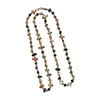 Collier bohème Vintage en pierre naturelle irrégulière pour femmes, perles de cristal faites à la main, Double couche, longue chaîne de pull, bijoux cadeau