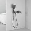 Grey/White Brass Bathroom Bathtub Faucet Waterfall Handheld Shower Set Wall-mounted Hot And Cold Mixed Water Bath Faucet 1
