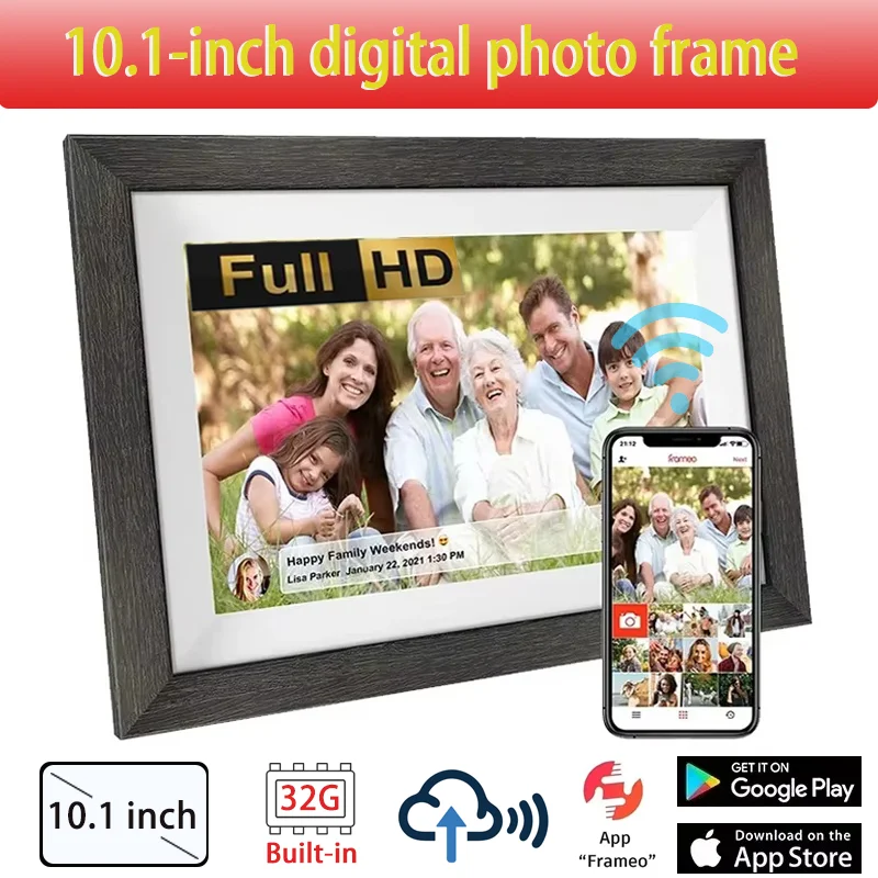 Digital Picture Frame Farmeo 10.1Inch 32GB Smart WiFi Digital Photo Frame with 1280x800 IPS HD Touch Screen For Family Xmas Gift