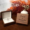1PCS Free Engraving Wood Wedding Ring Box storage Engagement Wedding Ceremony Ring Storage Proposal Portable Gifts Case Rustic 1