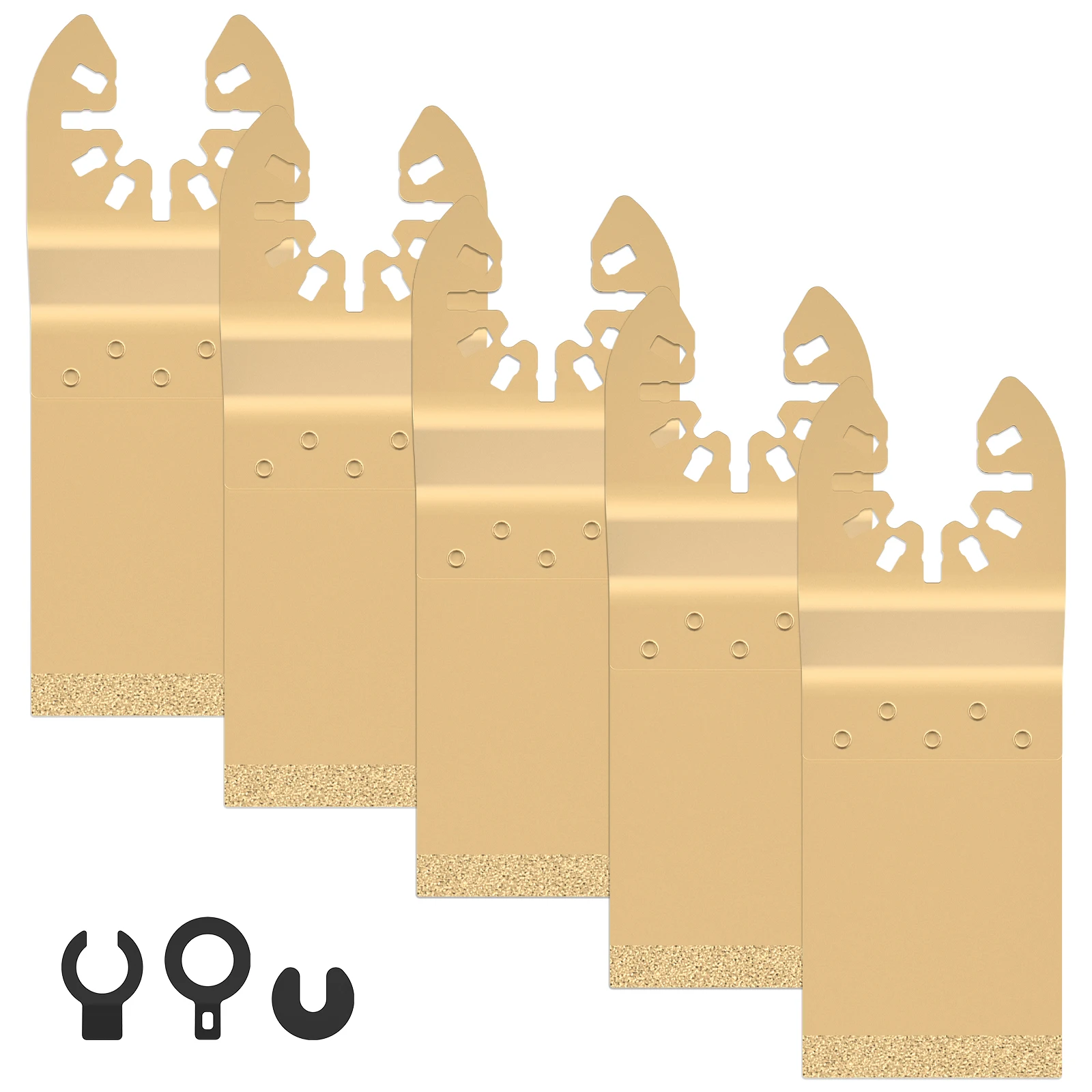 

5Pcs Multifunctional Saw Blades Oscillating Saw Blades 34MM Diamond Coating Oscillating Tool Blades Resistant Multitool Blades