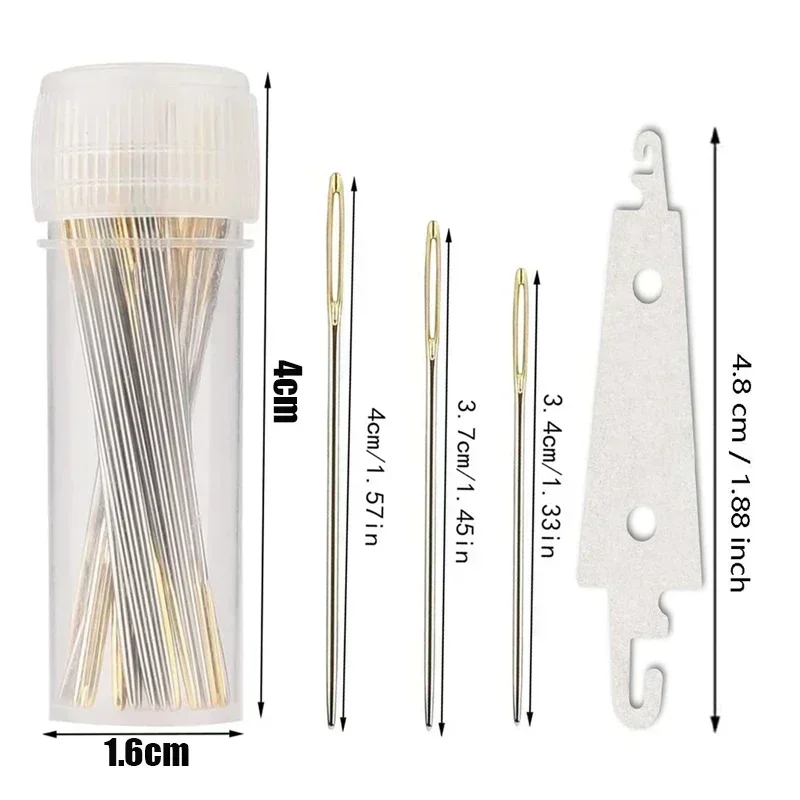 Large Eye Cross Stitches Needles Threader DIY Stitch Embroidery Needlework Threading Needle Hand Sewing Tools Sewing Needle sewing needles