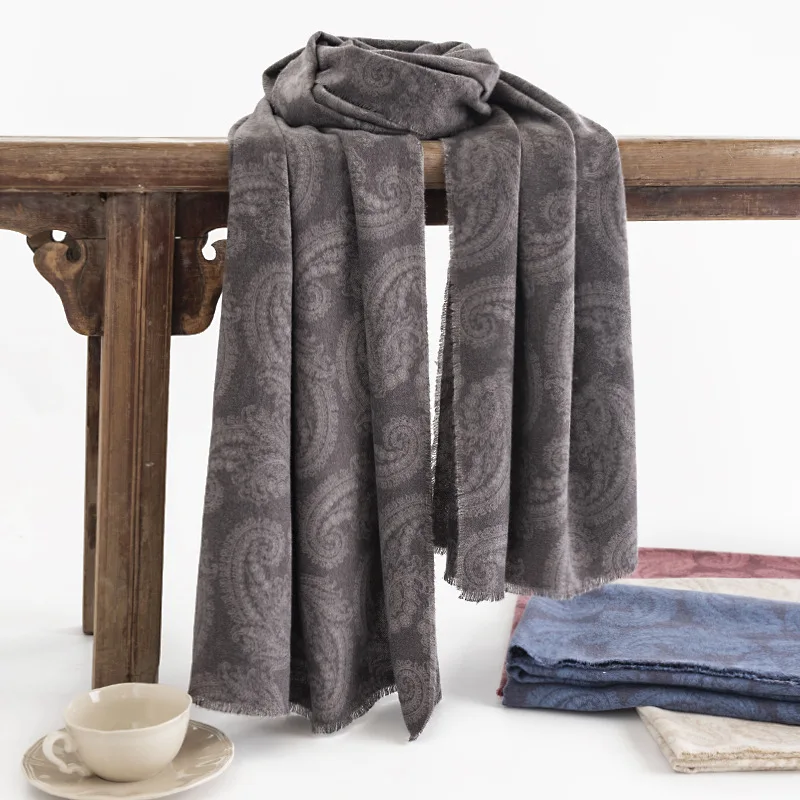 

Winter New Cashmere Shawl Short Fringe Bib Retro Paisley Ethnic Style Wholesale Scarf