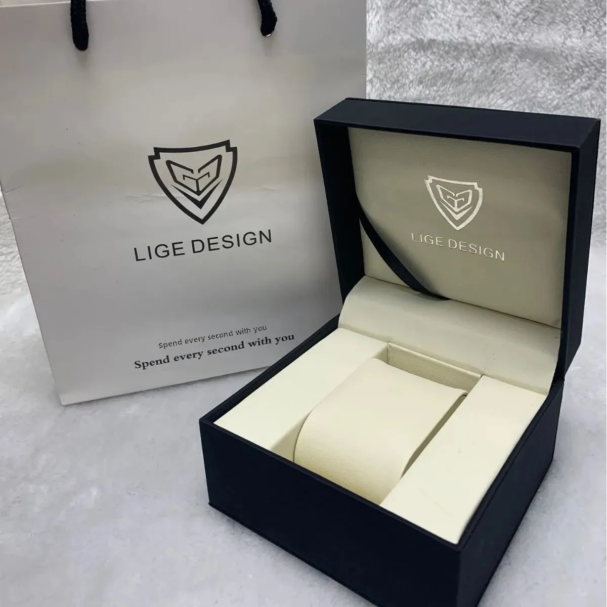 Lige Watch Storage Box For Men Women Stylish Watch Packaging Warranty Card Holder
