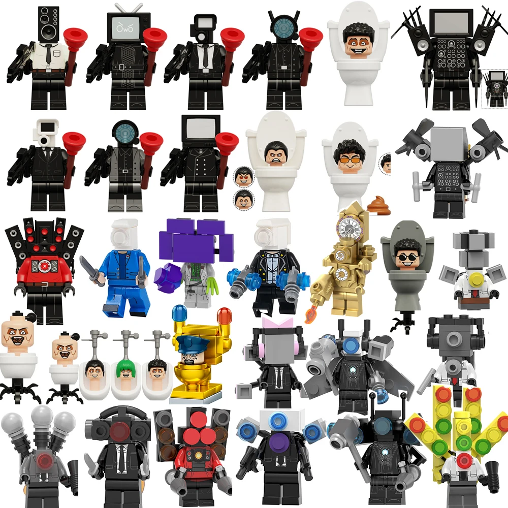 

New Mini Skibidi Toilet Figure Anime Block Toys TvMan Plus Titan Cameraman Speakerman Bricks Model Toy For Kid Birthday Gifts