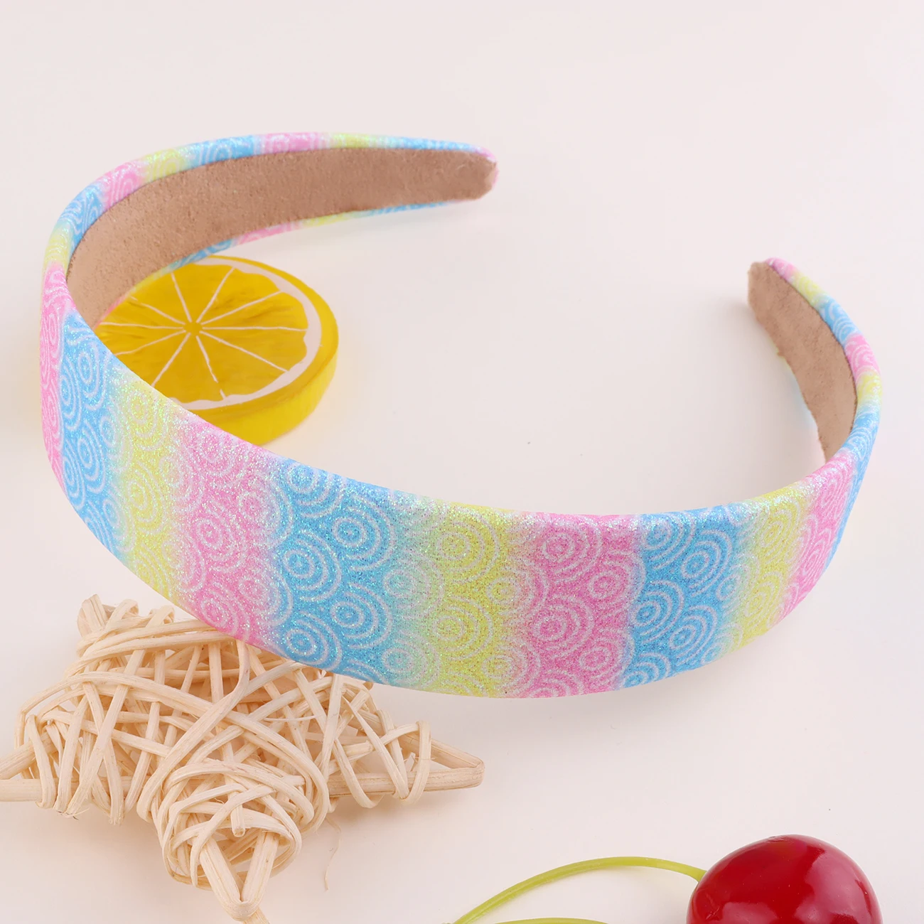 Glitzer-Stirnbänder für Mädchen, Prinzessin, glitzerndes, breites Stirnband für Kinder, niedliches bedrucktes Stirnband für Kinder, dickes glitzerndes Bling-Kinderhaar – Detail 13