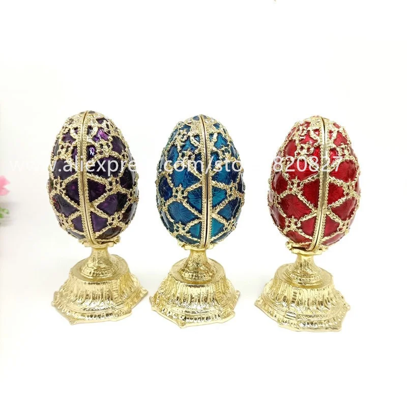 faberge egg box gift egg jewelry box elegant egg Russian egg keepsake box flower egg pill case 1 pc