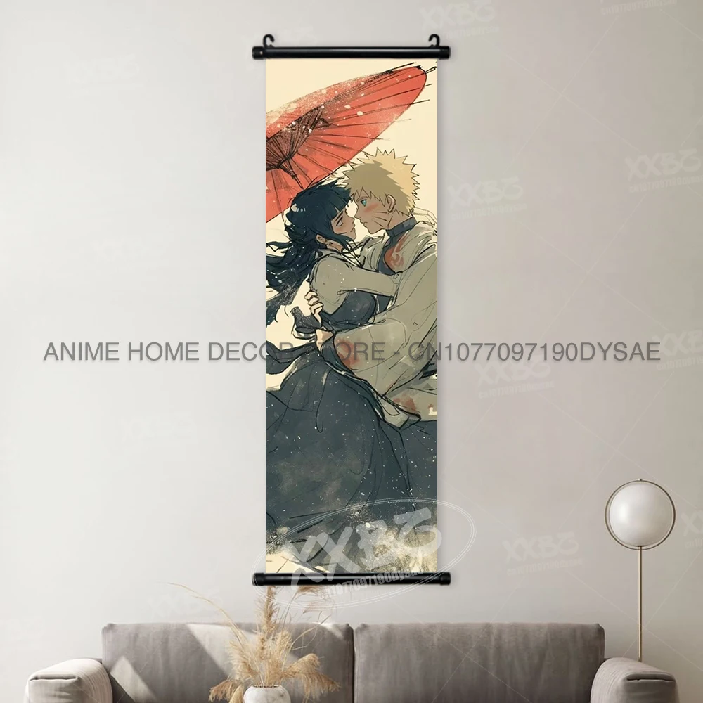 Naruto Anime Character Wall Art Scroll – Sakura, Ino, and Hinata Home Decor Mural