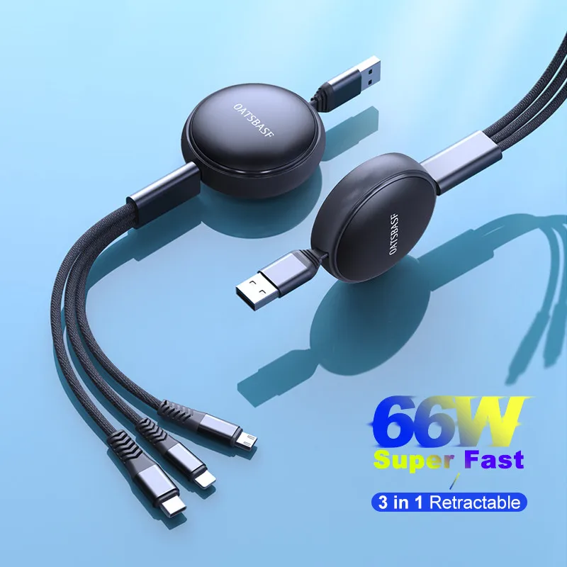

USB-кабель OATSBASF 3 в 1, 66 Вт, для iPhone 14, 13