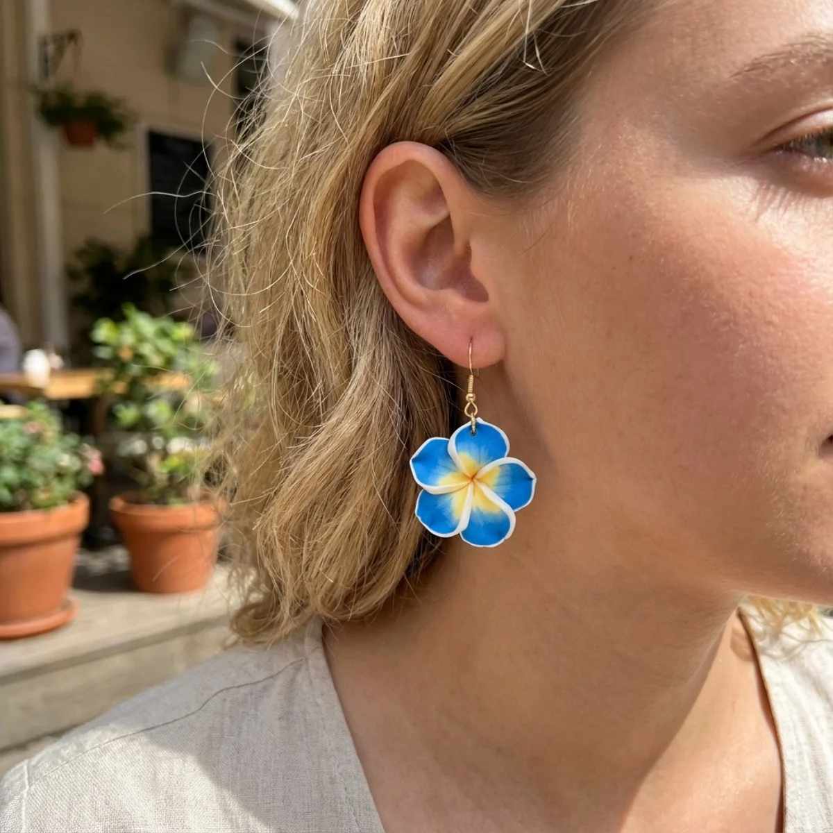 Bohemian Weiche Ton Blume Tropfen Ohrringe Für Frauen Männer Bunte Harz Floral Baumeln Ohrring Sommer Strand Urlaub Partei Schmuck – Detail 10