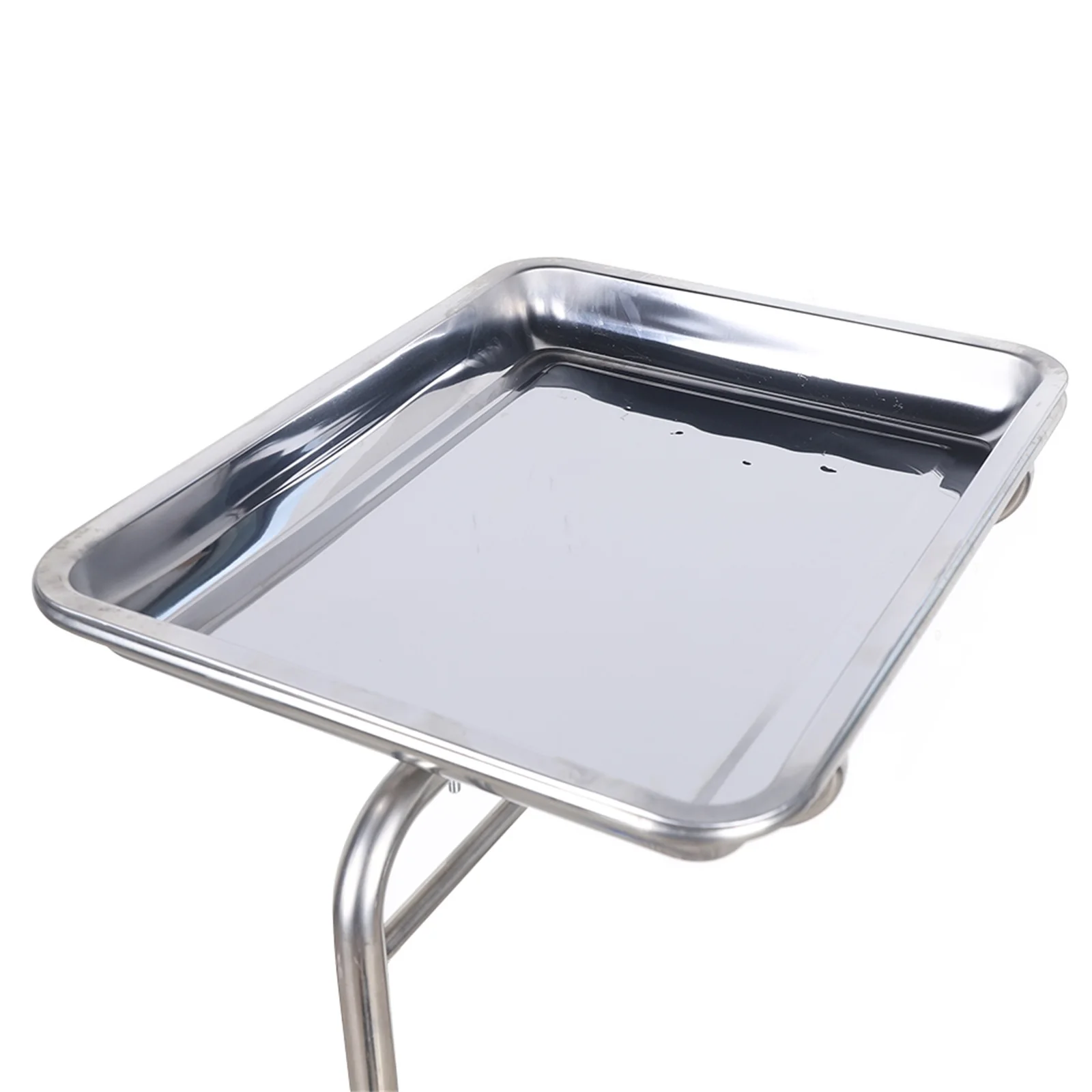 Beauty Salon Rolling Cart With Tray Holder Clinics Dentistry Trolley Stainless Steel Mobile Cart Brake Wheels
