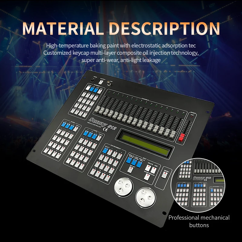 Professional Stage Light DMX Master Console New Sunny 512 DMX Controller With Flycase Package Use For Led Par Beam Moving Head