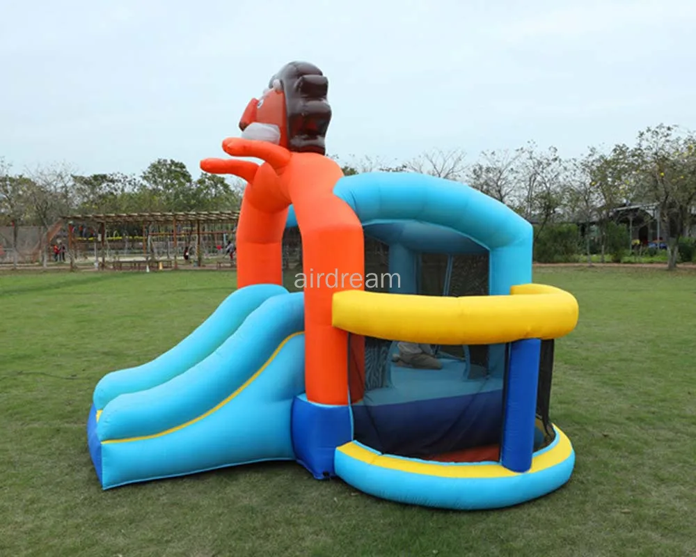 Cheap Outdoor Garden Backyard Bounce House Baby Slide Bouncy with Lion Inflatable Castle Slider for Children from China factory