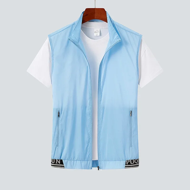 Débardeur homme sport été ultra léger anti-UV séchage rapid veste sans manches pêche