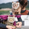 Breathable Clear Cat Muzzle Anti-Bite Grooming Cover Portable Head Hood Cover Cat Grooming Mouth Cover Adjustable Pet Supplies 1