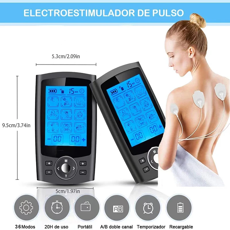 Tens Unit Muscle Stimulator Pulse Massager Electronic Rechargeable