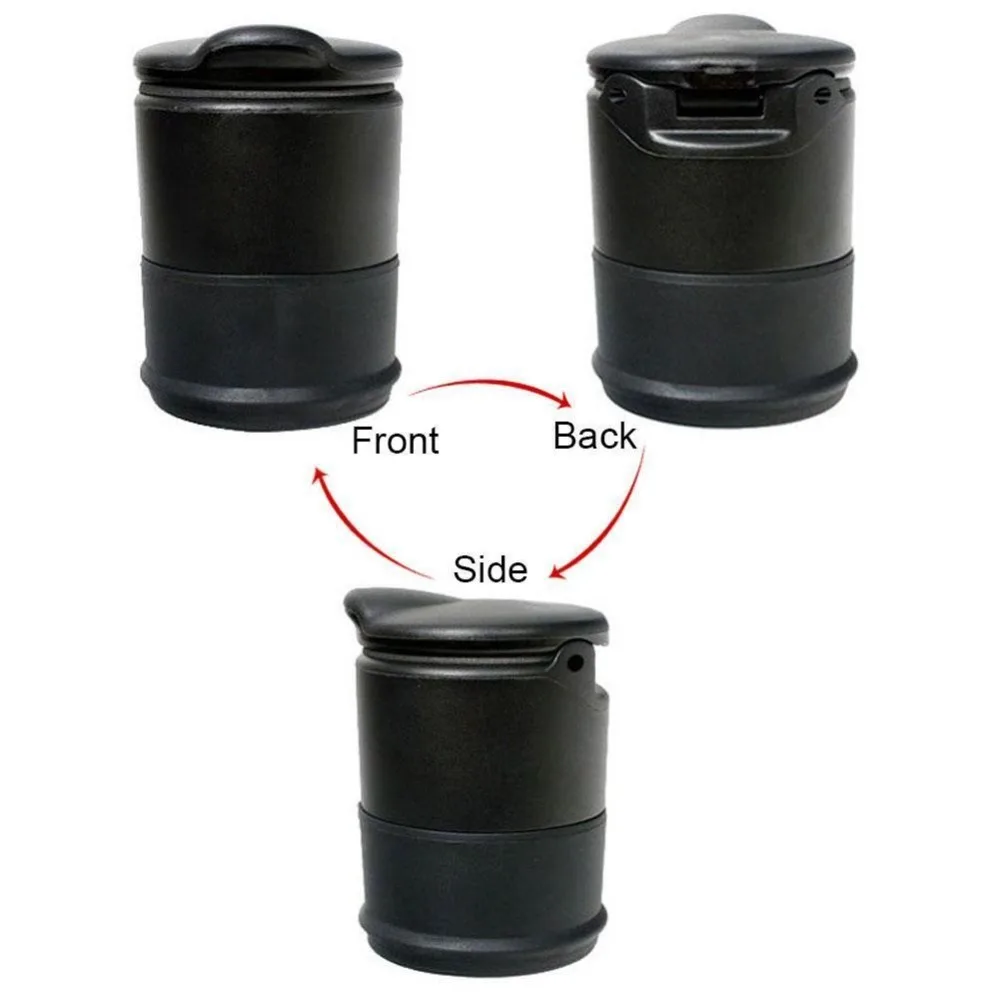 Flame Retardant Materials Car Trash Can with Lid Cylindrical Shape Car Storage Bucket High Temperature Resistance