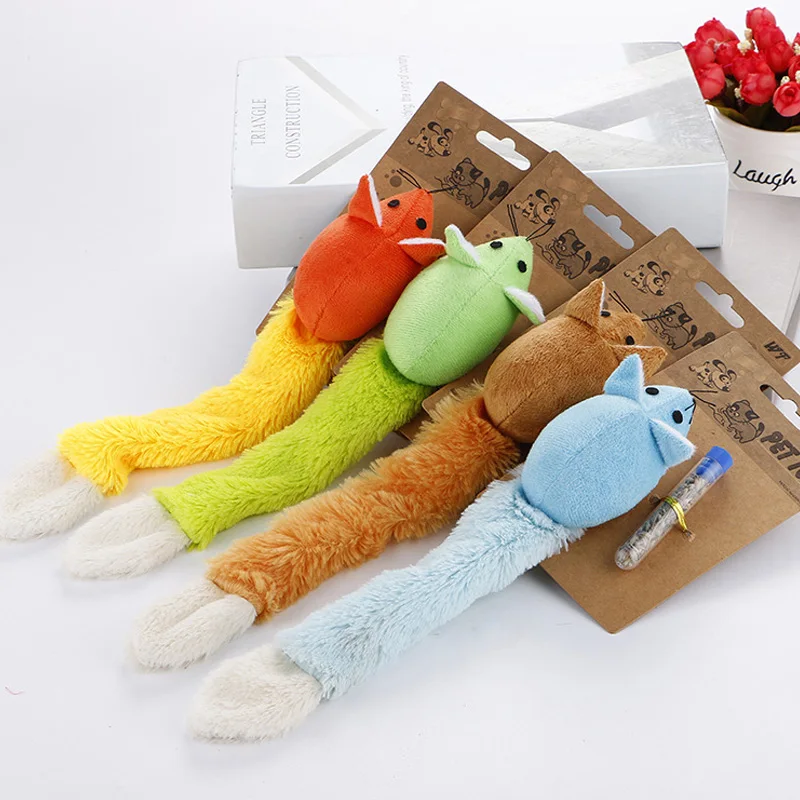 1PCS Plush Mouse Toys For Cats Simulation Mice With Long Tail Catnip Toy Cat For Pets Kitten Accessories