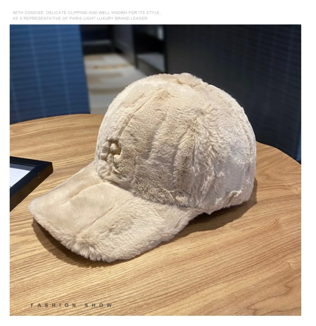 Herbst Winter Baseball Kappe Hüte Für Frauen Faux Verdickt Warme Plüsch Snapback Kappe Metall Brief Mode Zubehör Neue – Detail 8