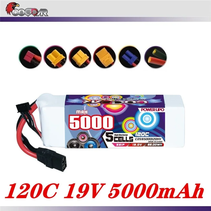 

NEW 19V 120C 5S 5000mAh Lipo Battery For FPV Drone RC Quadcopter Helicopter Airplane Hobby Boat RC Car 5S Rechargeable Battery