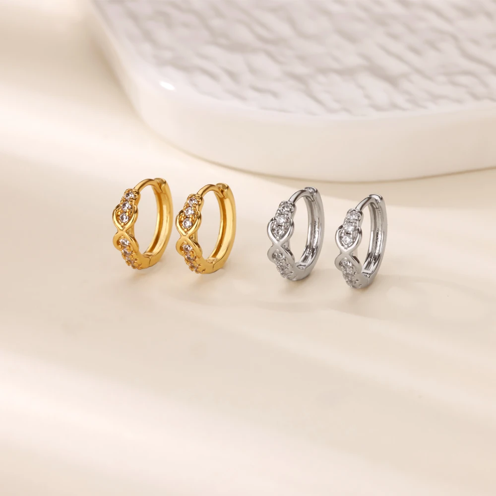 Zircon Earrings Geometric Infinity For Women