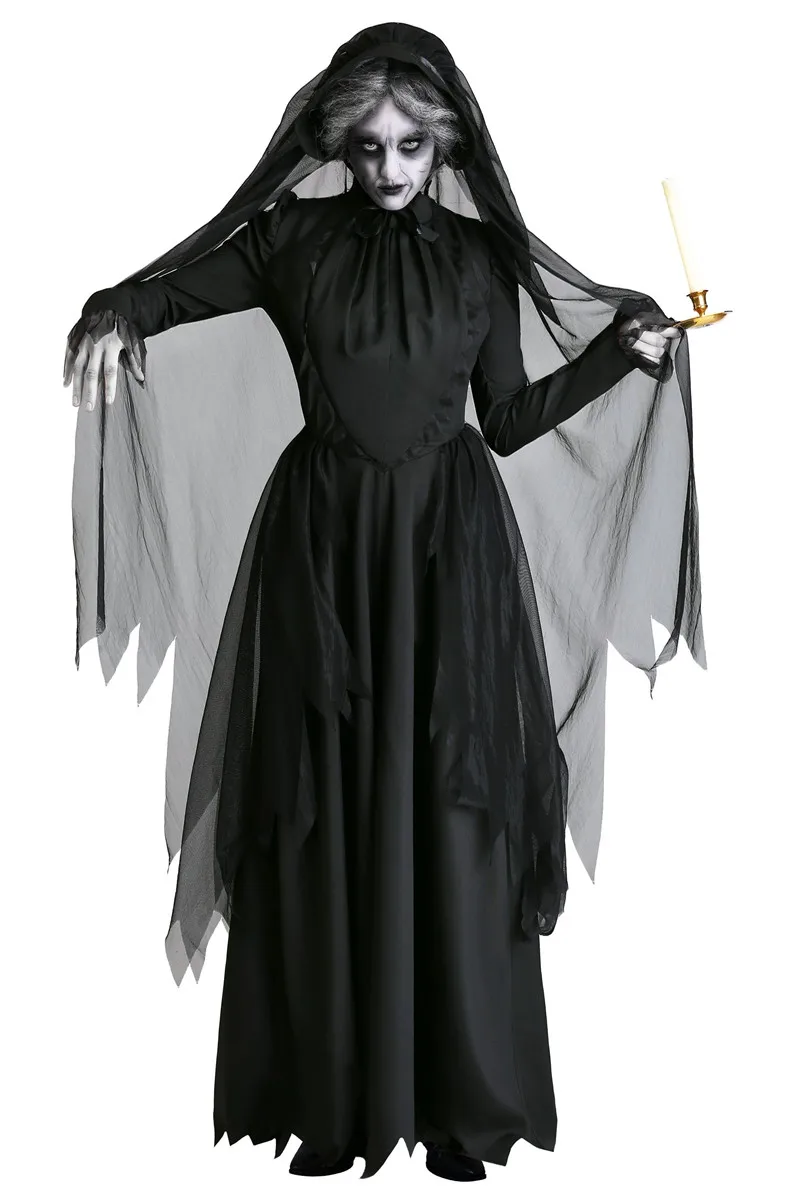 

Adult Horror Female Ghost Bride Costume Halloween Fantasia Cosplay Dark Vampire Witch Fancy Dress